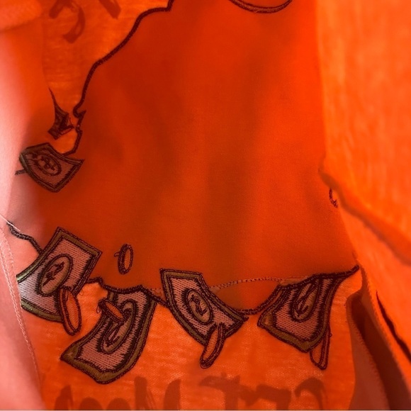 Civilized Clothing Hoodie Size Medium Embroidered Velvet Teddy Bear Pink Y2K - Picture 9 of 10